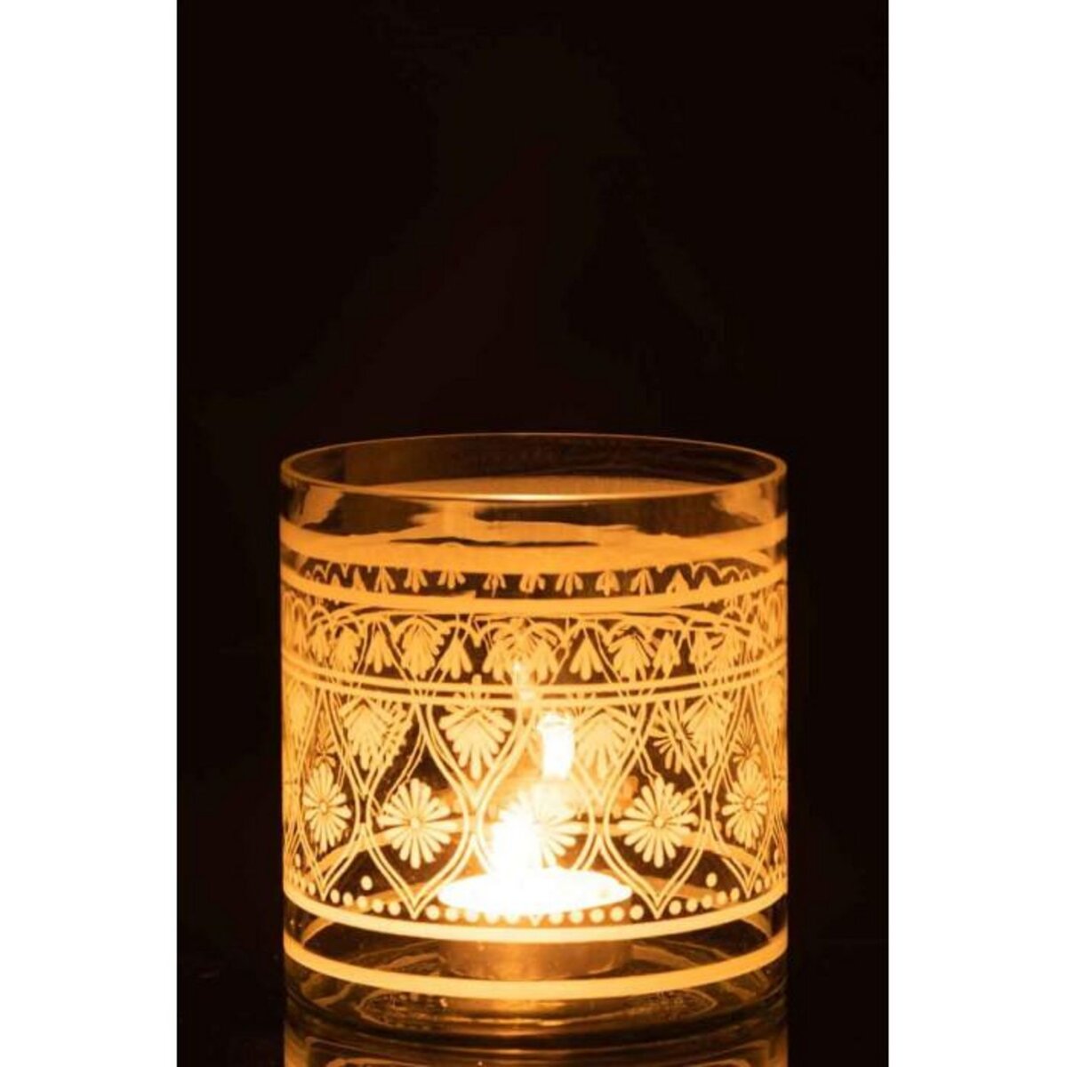 Paris Prix Photophore Design  Verre Motifs  16cm Transparent