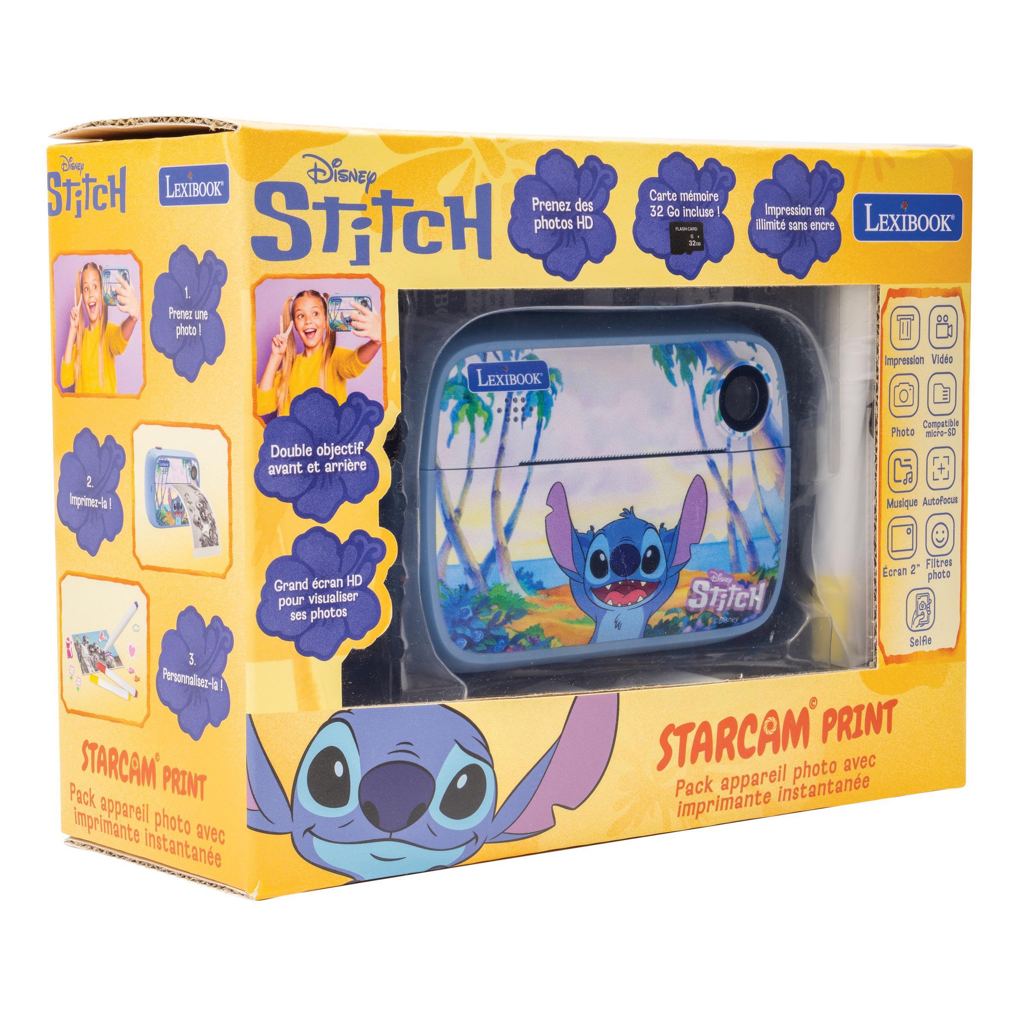 Voir la diapositive 5 : Lexibook Starcam® Print Disney Stitch – Appareil photo HD + imprimante instantanée