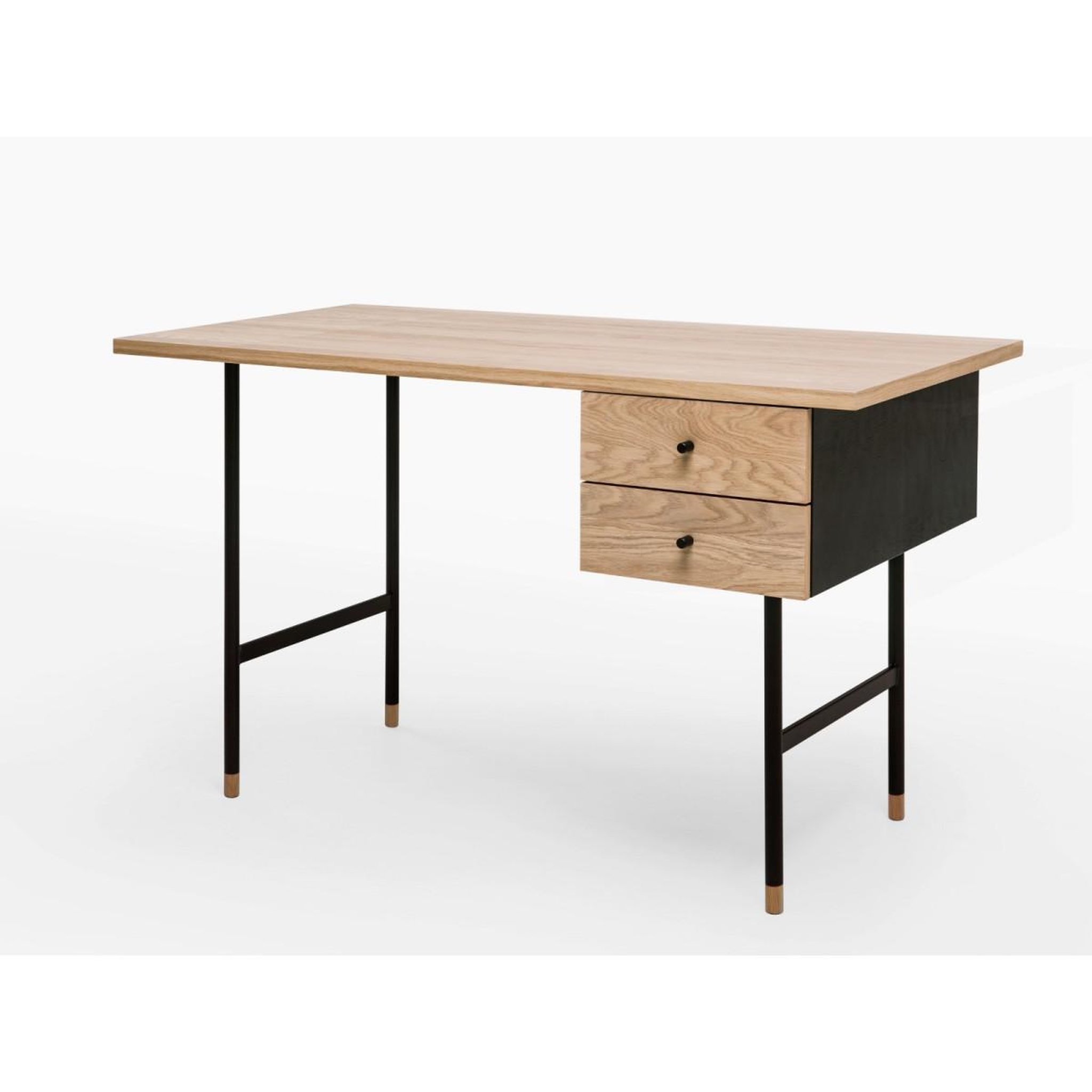 Voir la diapositive 2 : Paris Prix Bureau design 2 tiroirs  jugend  130cm chêne