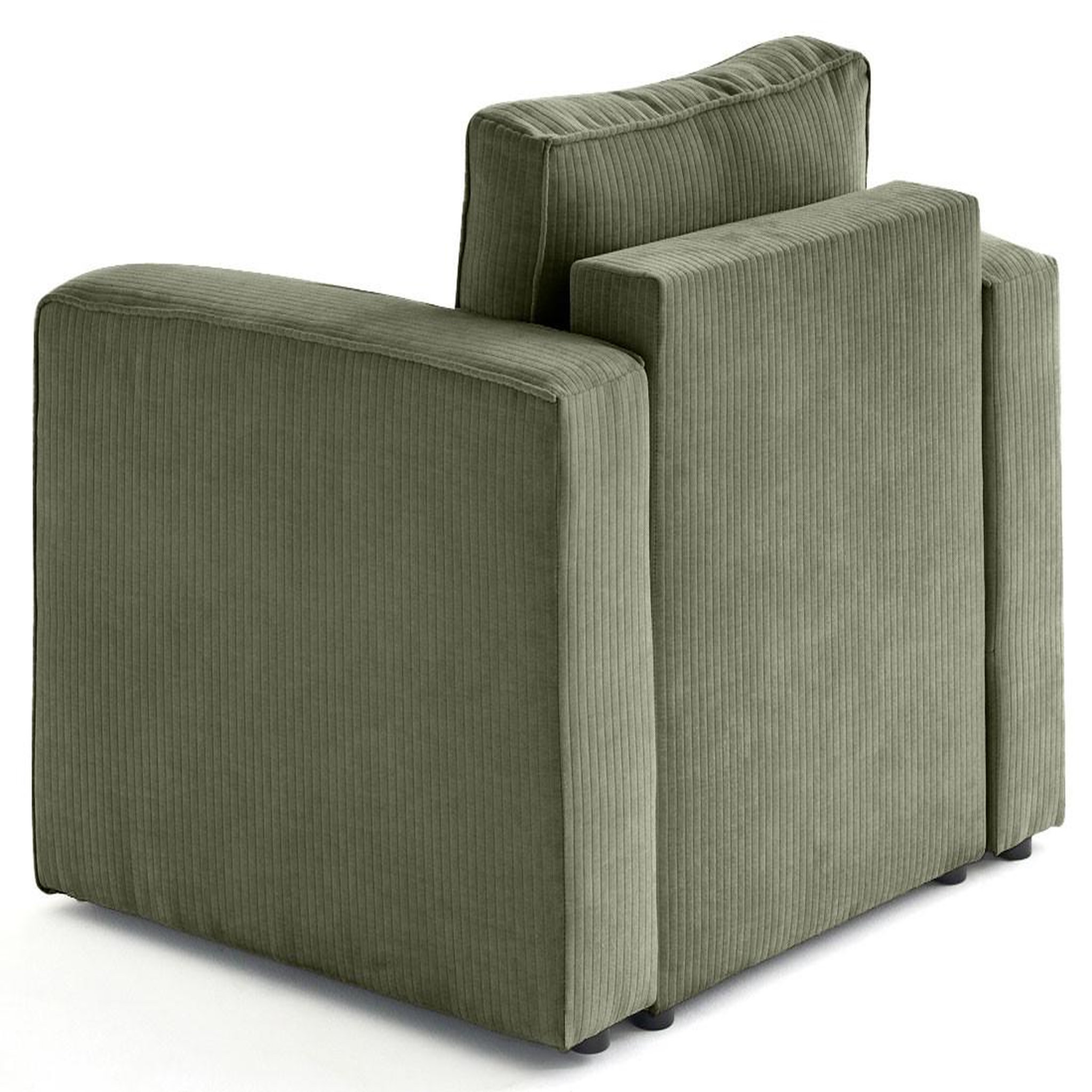 Voir la diapositive 3 : BEST MOBILIER Topaze - fauteuil en velours côtelé plat