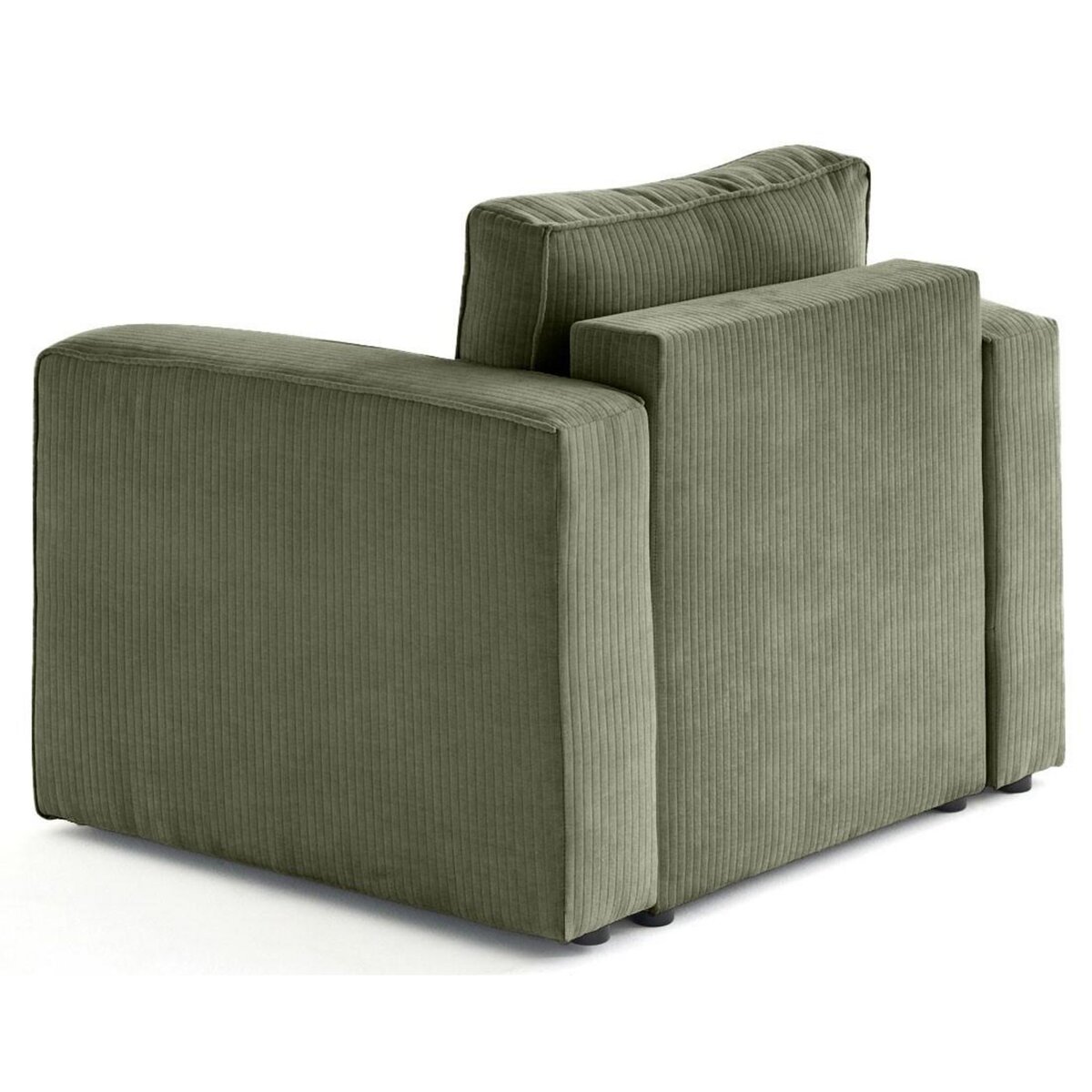 BEST MOBILIER Topaze - fauteuil en velours côtelé plat