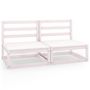 Voir la diapositive 2 : VIDAXL Canape a 2 places de jardin Blanc Bois de pin solide