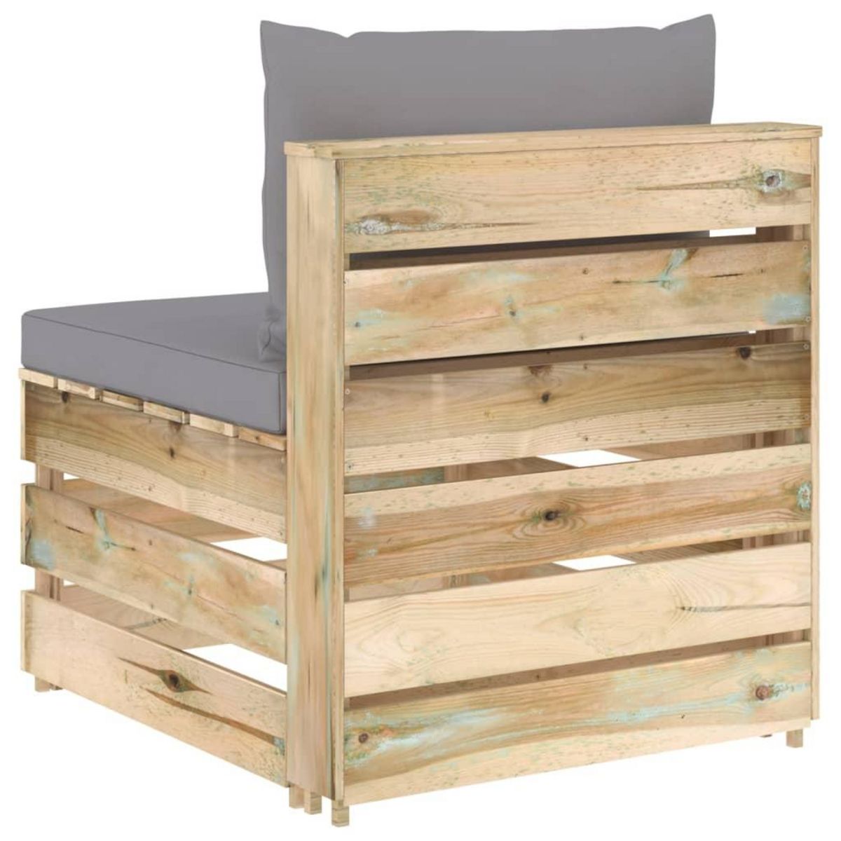 VIDAXL Canape central sectionnel avec coussins Bois impregne de vert