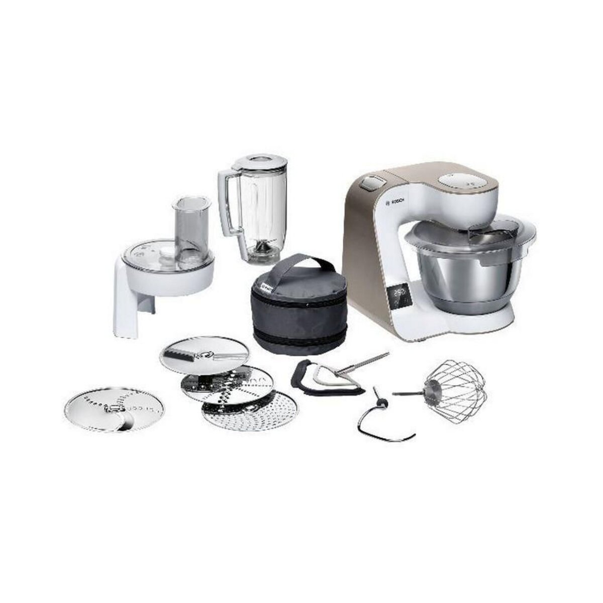 BOSCH Robot pâtissier multifonction 3.9l 1000w blanc/champagne - mum5xw20