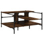 Voir la diapositive 2 : VIDAXL Table basse chene fume 100x100x48,5 cm bois d'ingenierie