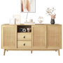 Voir la diapositive 1 : MERAX Buffet 3 porte(s) 2 tiroir(s) - 155 cm bois clair mdf