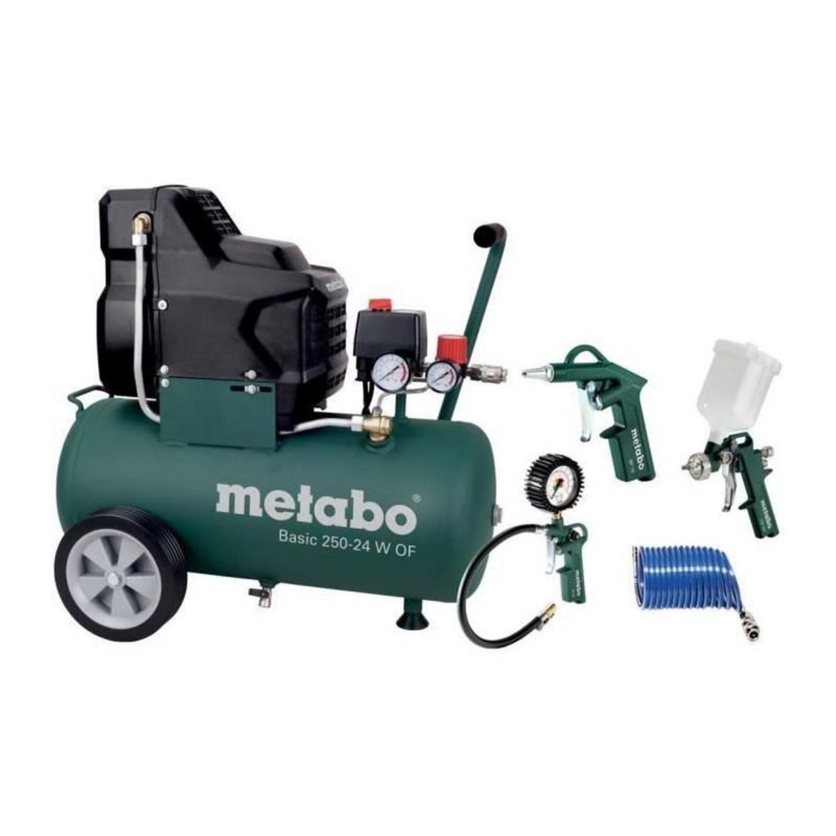 METABO Set d'outils a air comprimé LPZ 4 - METABO - Basic 250-24 W OF - Poignée caoutchoutée