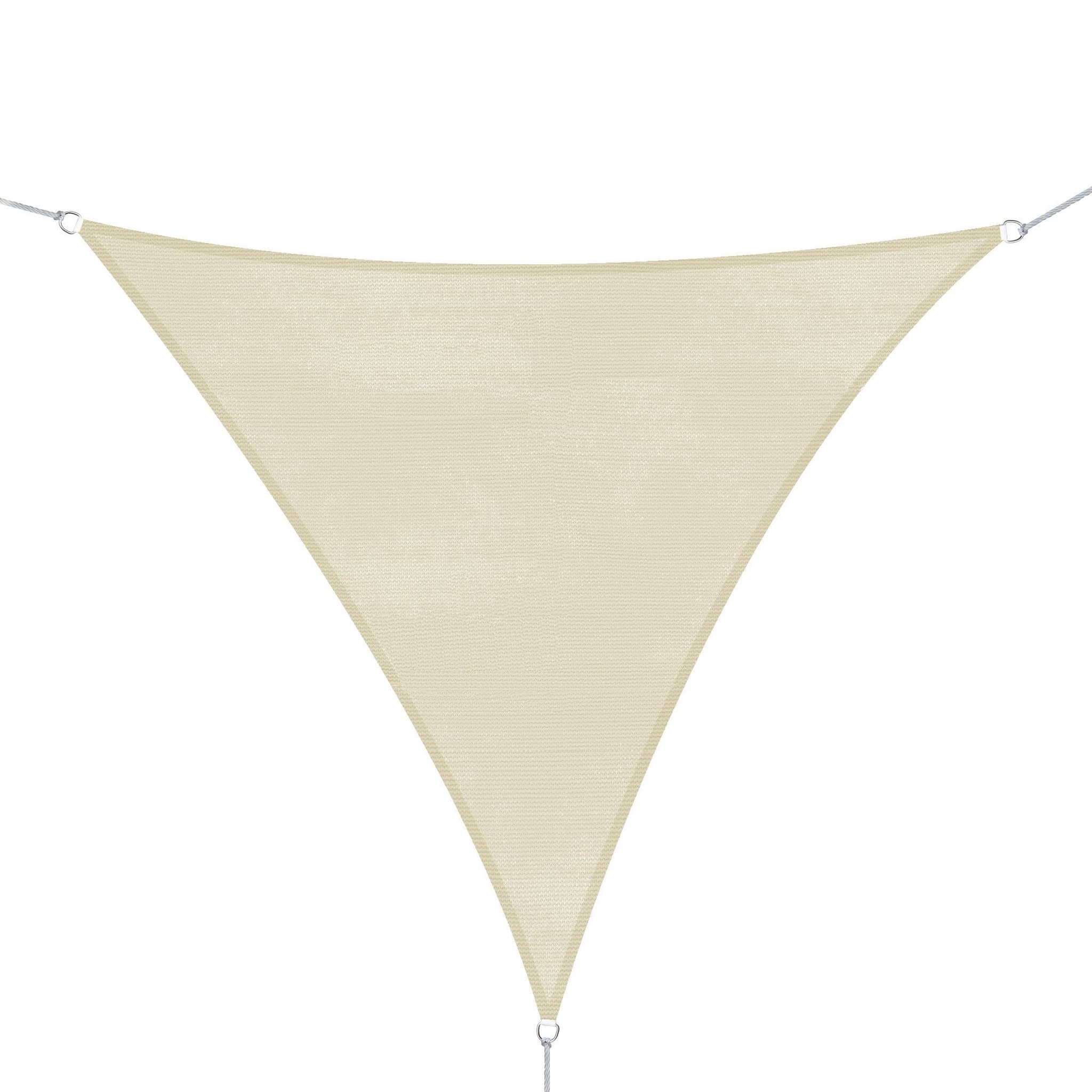 Voir la diapositive 1 : OUTSUNNY Voile d'ombrage triangulaire grande taille 6 x 6 x 6 m polyéthylène haute densité résistant aux UV crème