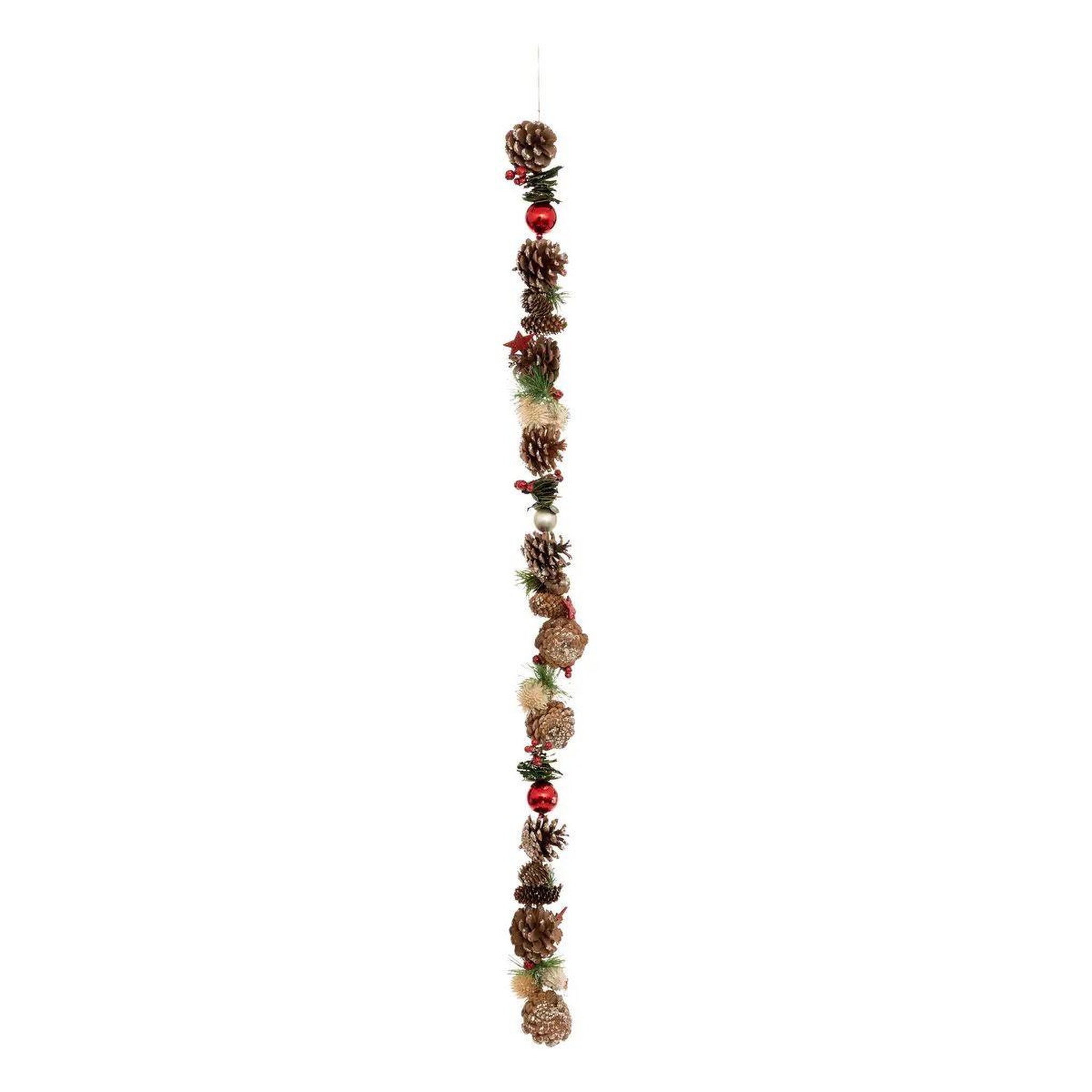 ATMOSPHERA Guirlande de noël  pomme de pin  100cm rouge