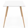 Voir la diapositive 4 : ID MARKET Table à manger scandinave rectangle SARA 6 personnes blanche 120 cm