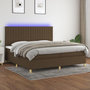 Voir la diapositive 1 : VIDAXL Sommier a lattes de lit matelas et LED Marron fonce 200x200 cm