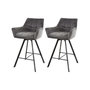 Voir la diapositive 1 : LISA DESIGN Hatti - lot de 2 tabourets de bar pivotants - en velours gris