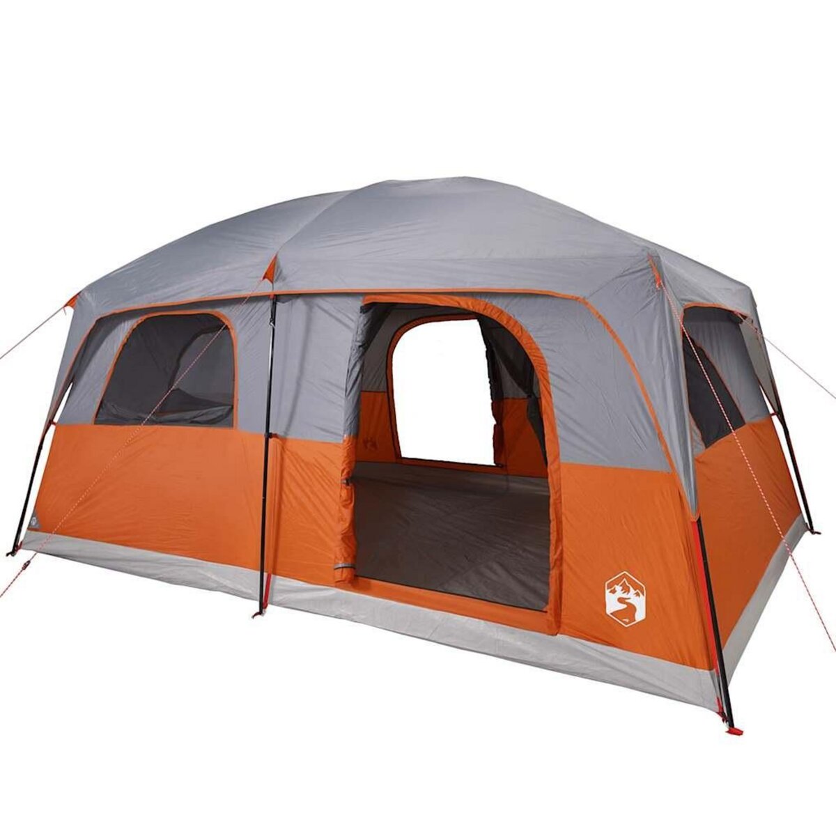 VIDAXL Tente de cabine familiale 10 personnes gris orange impermeable
