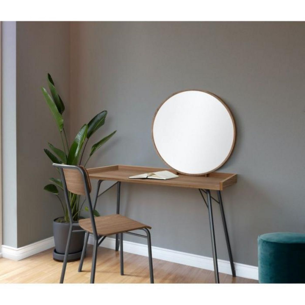 Paris Prix Coiffeuse Design en Bois  Rayburn  115cm Marron