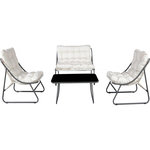 Habitat et Jardin Salon de jardin en métal avec coussins  Aria  - 4 places - Beige