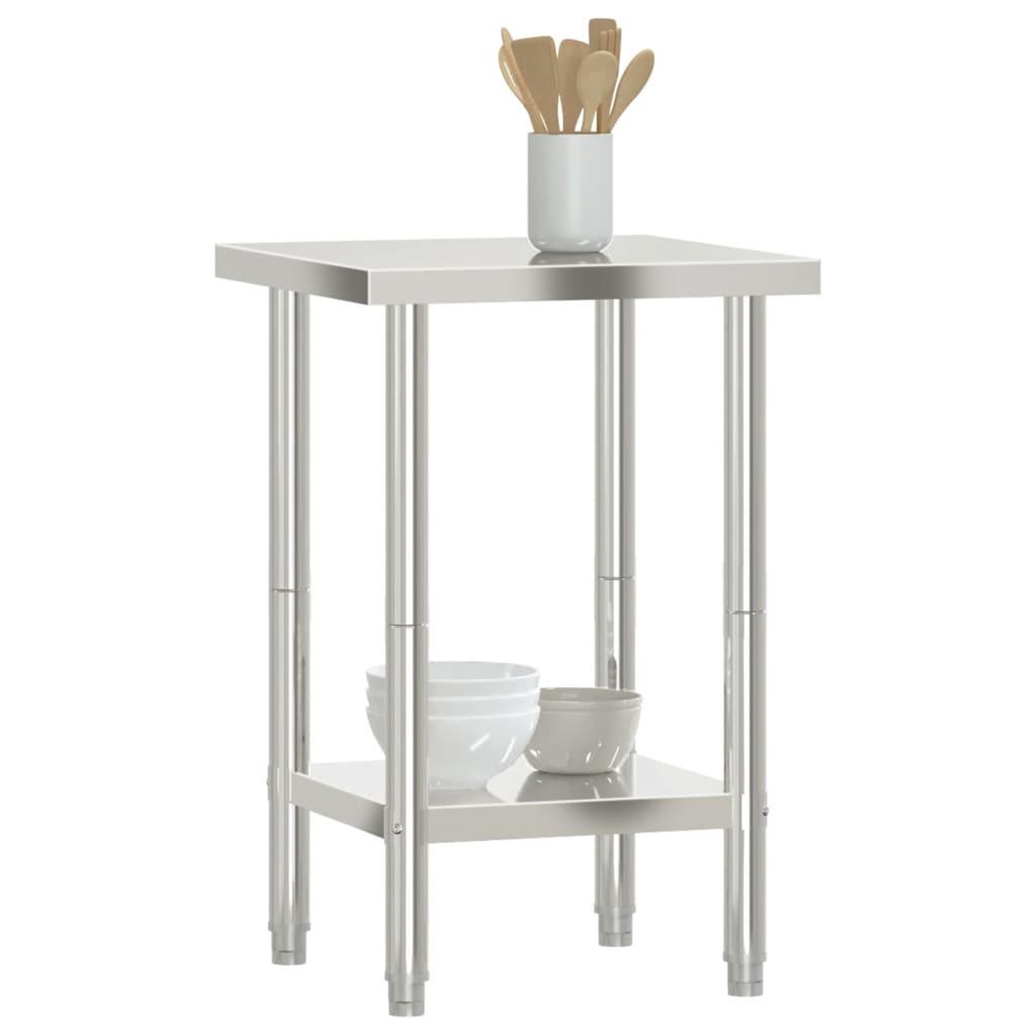 Voir la diapositive 4 : VIDAXL Table de travail de cuisine 55x55x85 cm acier inoxydable