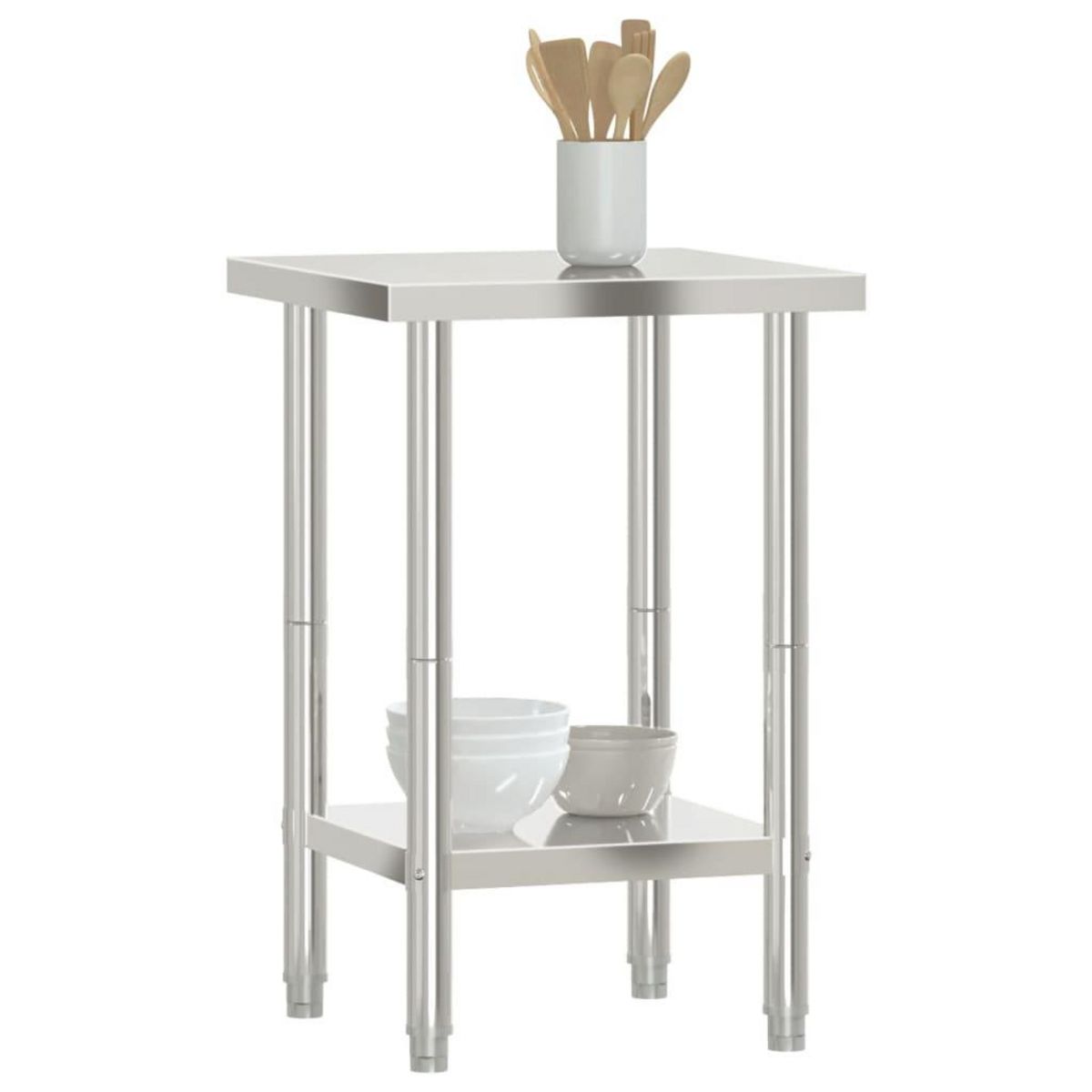 VIDAXL Table de travail de cuisine 55x55x85 cm acier inoxydable