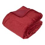 ATMOSPHERA Dessus de Lit en Velours  Feuille  240x260cm Rouge Grenat