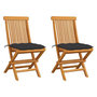 Voir la diapositive 1 : VIDAXL Chaises de jardin et coussins anthracite lot de 2 Bois de teck