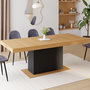 Voir la diapositive 4 : ID MARKET Table à manger extensible rectangle EDEN 8-12 personnes bois et noir 200-250 cm