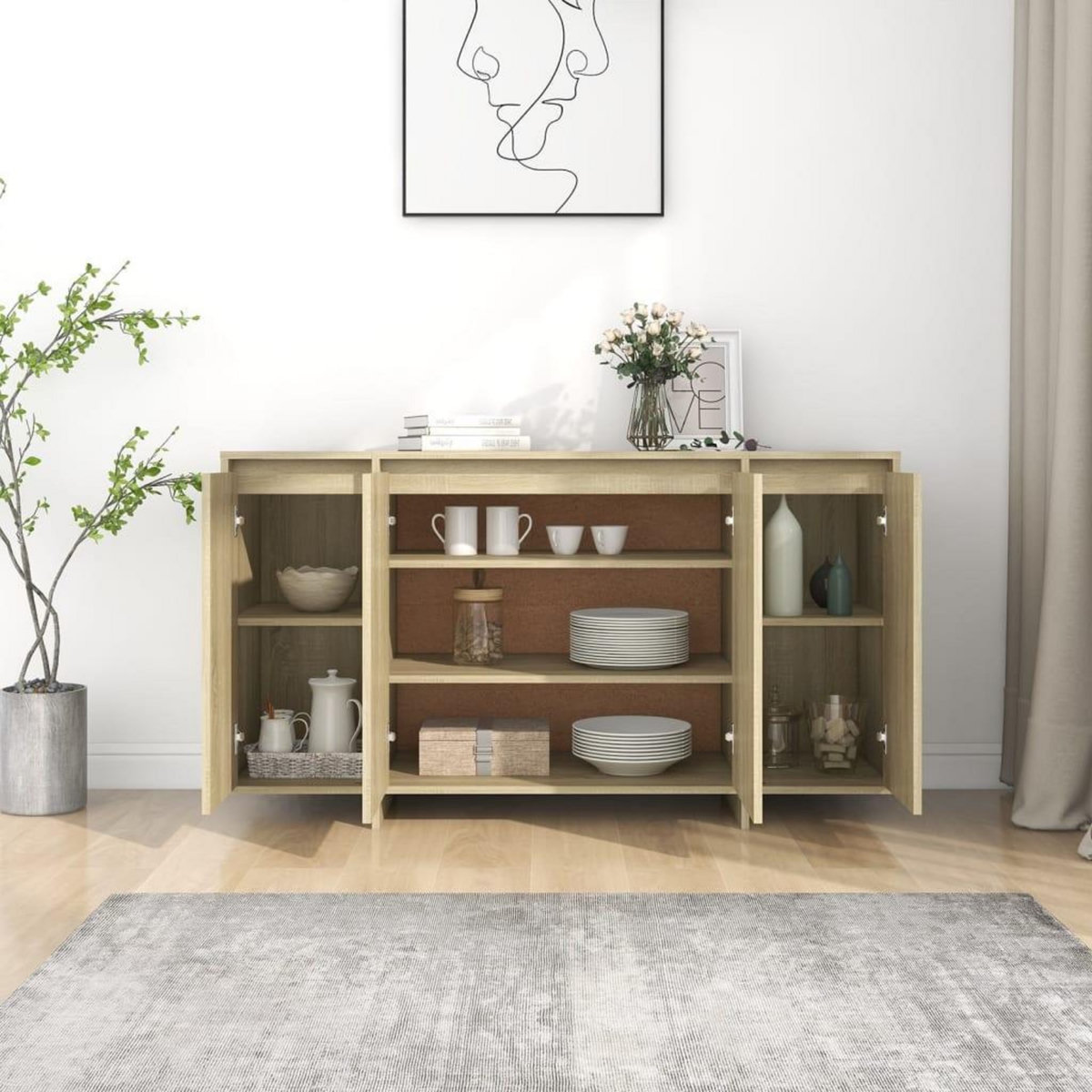 VIDAXL Buffet chene sonoma 135x41x75 cm bois d'ingenierie