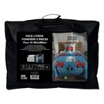 SOLEIL D'OCRE Ensemble couette et parure 5 Pièces POMPIERS bleu pour lit en 90x190 cm, par Soleil d'ocre