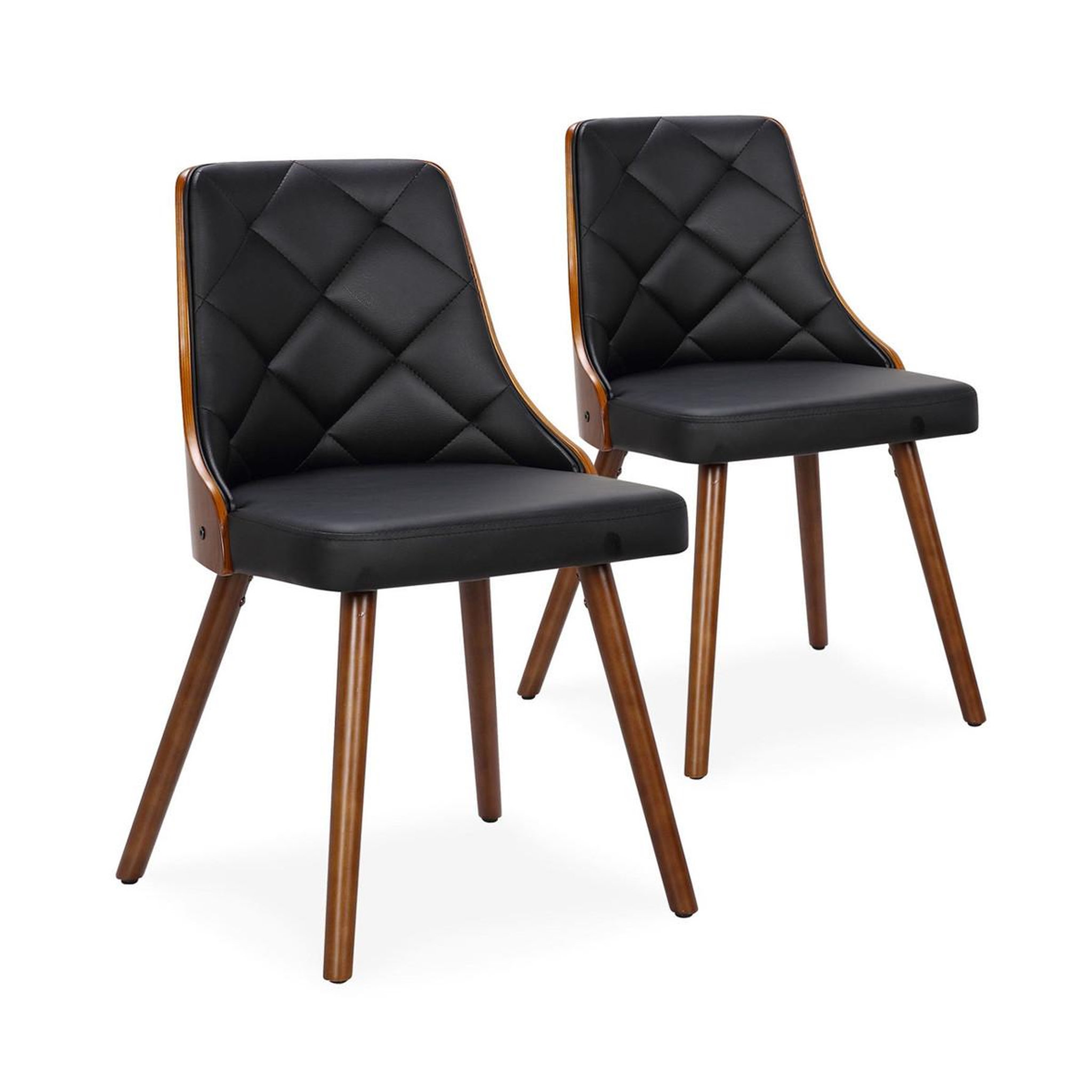 Paris Prix Lot de 2 chaises scandinave  cargo  79cm noisette & noir