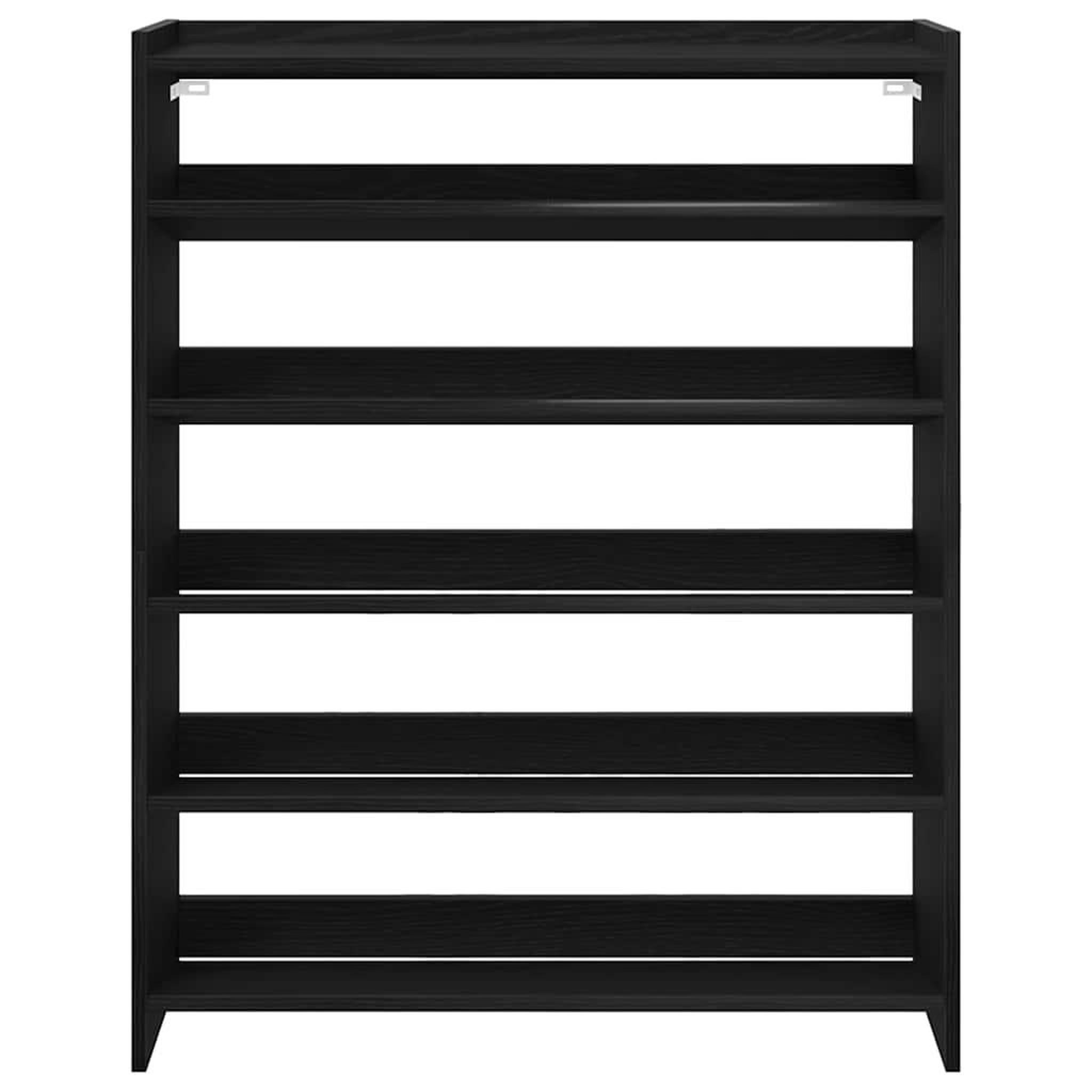 Voir la diapositive 4 : VIDAXL Etagere a chaussures noir 80x25x100 cm bois d'ingenierie