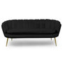 Voir la diapositive 2 : Paris Prix Canapé 3 Places en Velours  Dabren  185cm Noir