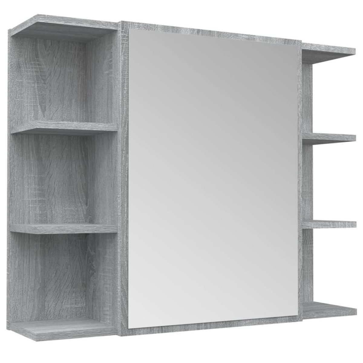 VIDAXL Armoire a miroir de salle de bain Sonoma gris 80x20,5x64cm Bois