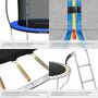 Voir la diapositive 5 : tectake Trampoline Ø 366 cm certifié GS noir/bleu