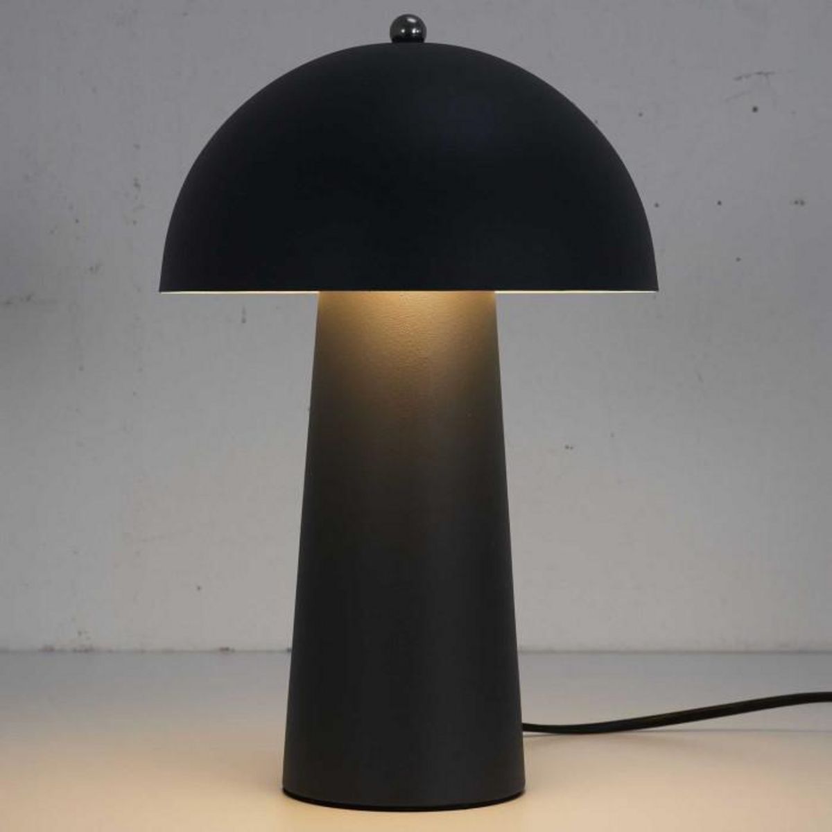 Paris Prix Lampe à Poser Champignon  Vickie  32cm Gris Perle