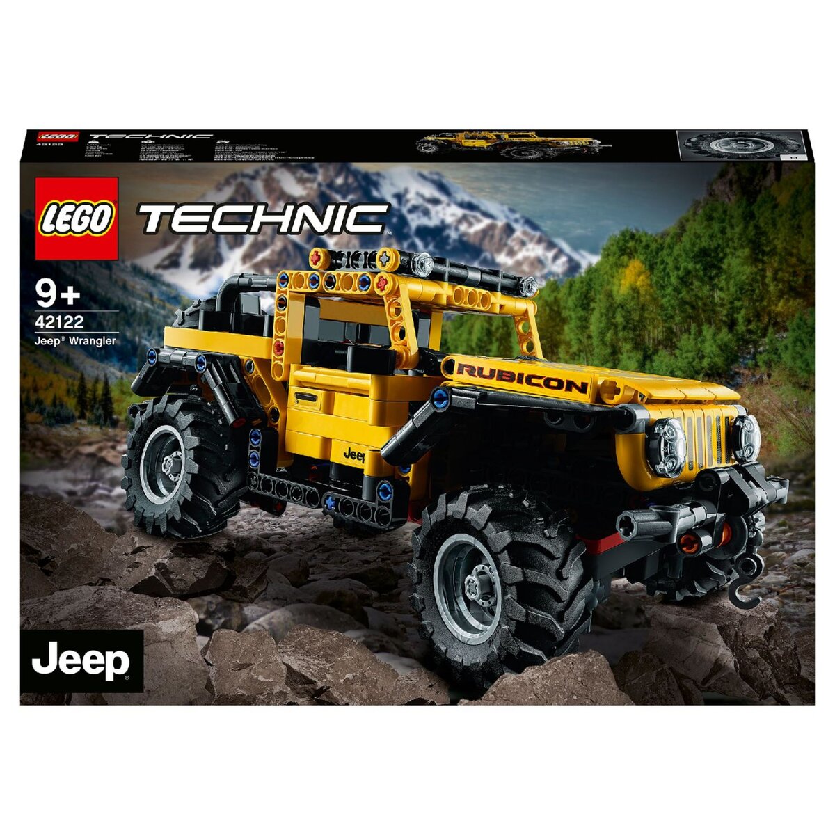 LEGO Technic 42122 Jeep Wrangler Rubicon Modèle de collection de 4x4, SUV tout-terrain