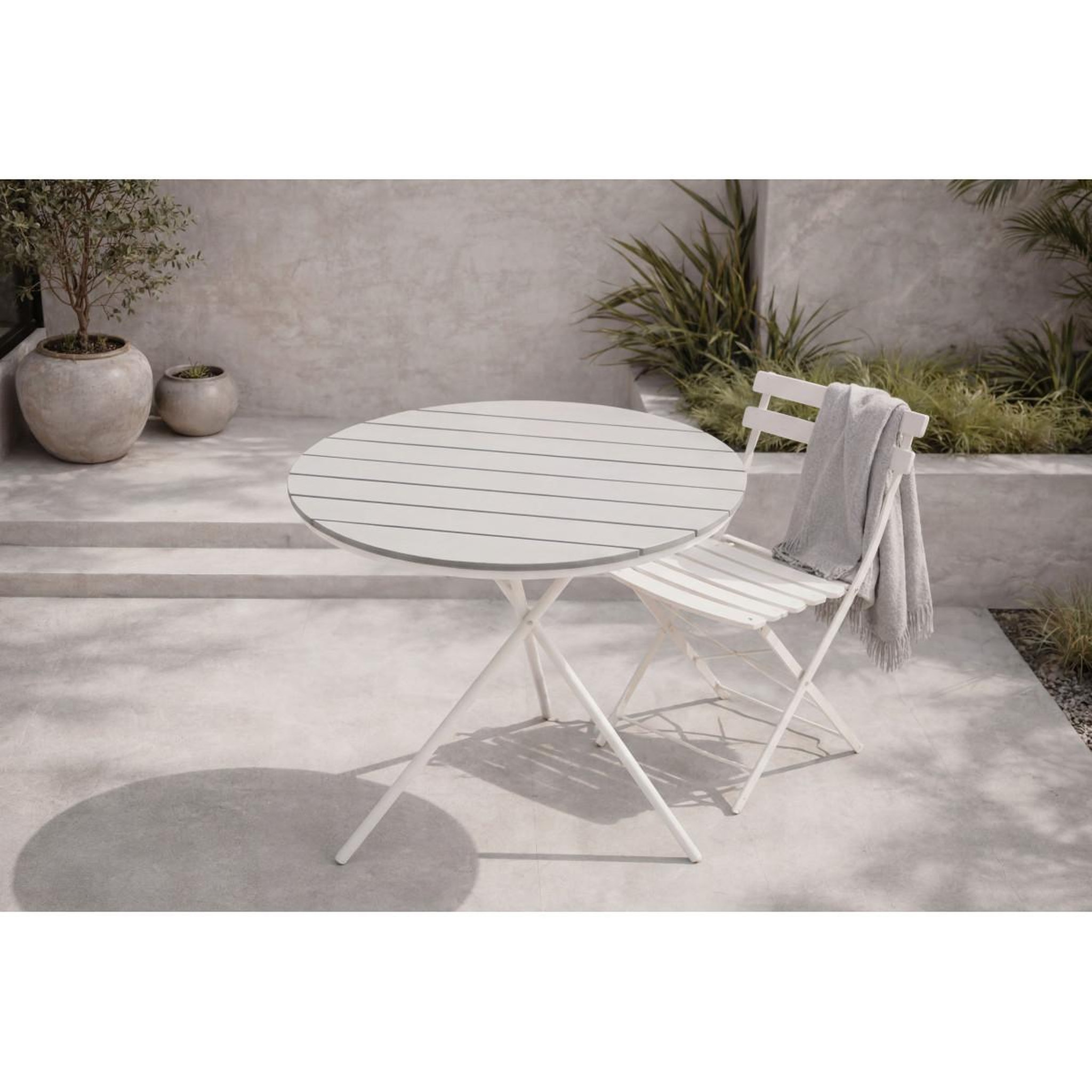Voir la diapositive 5 : Paris Prix Table de Jardin Ronde  Parma  90cm Gris