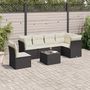 Voir la diapositive 1 : VIDAXL Salon de jardin 7 pcs avec coussins noir resine tressee