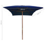 Voir la diapositive 6 : VIDAXL Parasol de jardin avec mat en bois bleu 200x300 cm