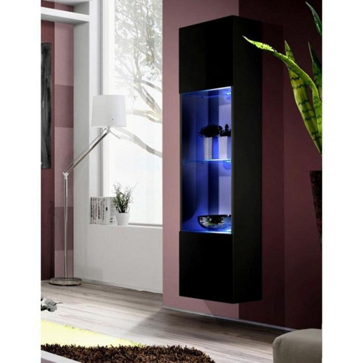 Paris Prix Vitrine LED Murale Design  Fly III  170cm Noir