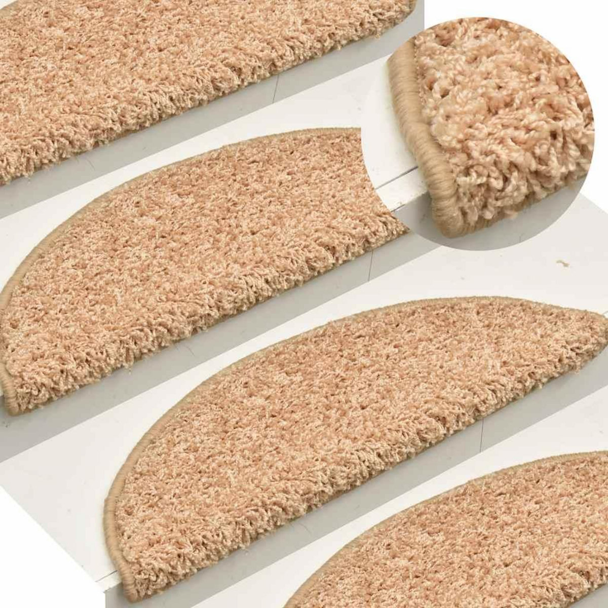 VIDAXL Tapis d'escalier 30 pcs dore 65x21x4 cm