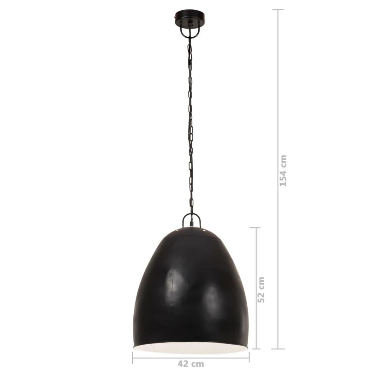VIDAXL Lampe suspendue industrielle 25 W Noir Rond 42 cm E27