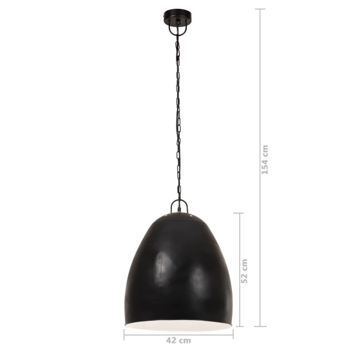 VIDAXL Lampe suspendue industrielle 25 W Noir Rond 42 cm E27