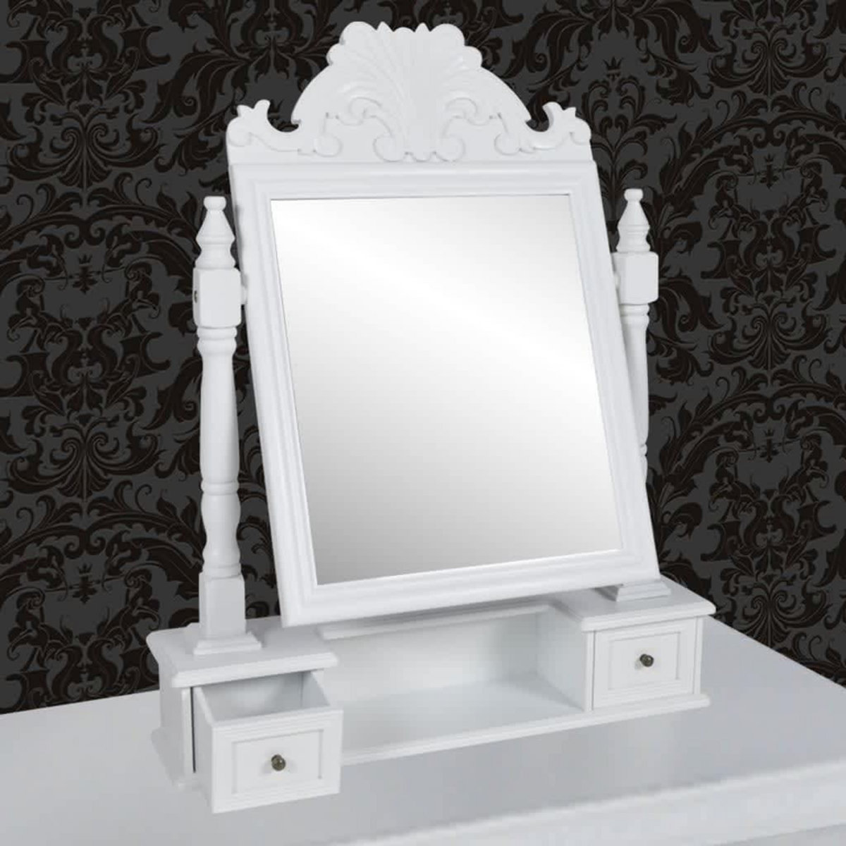 VIDAXL Coiffeuse avec miroir pivotant rectangulaire MDF