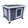 Voir la diapositive 1 : @Pet @Pet Maison d'exterieur pour chats XL 68,5x54x51,5 cm Bois Gris/blanc