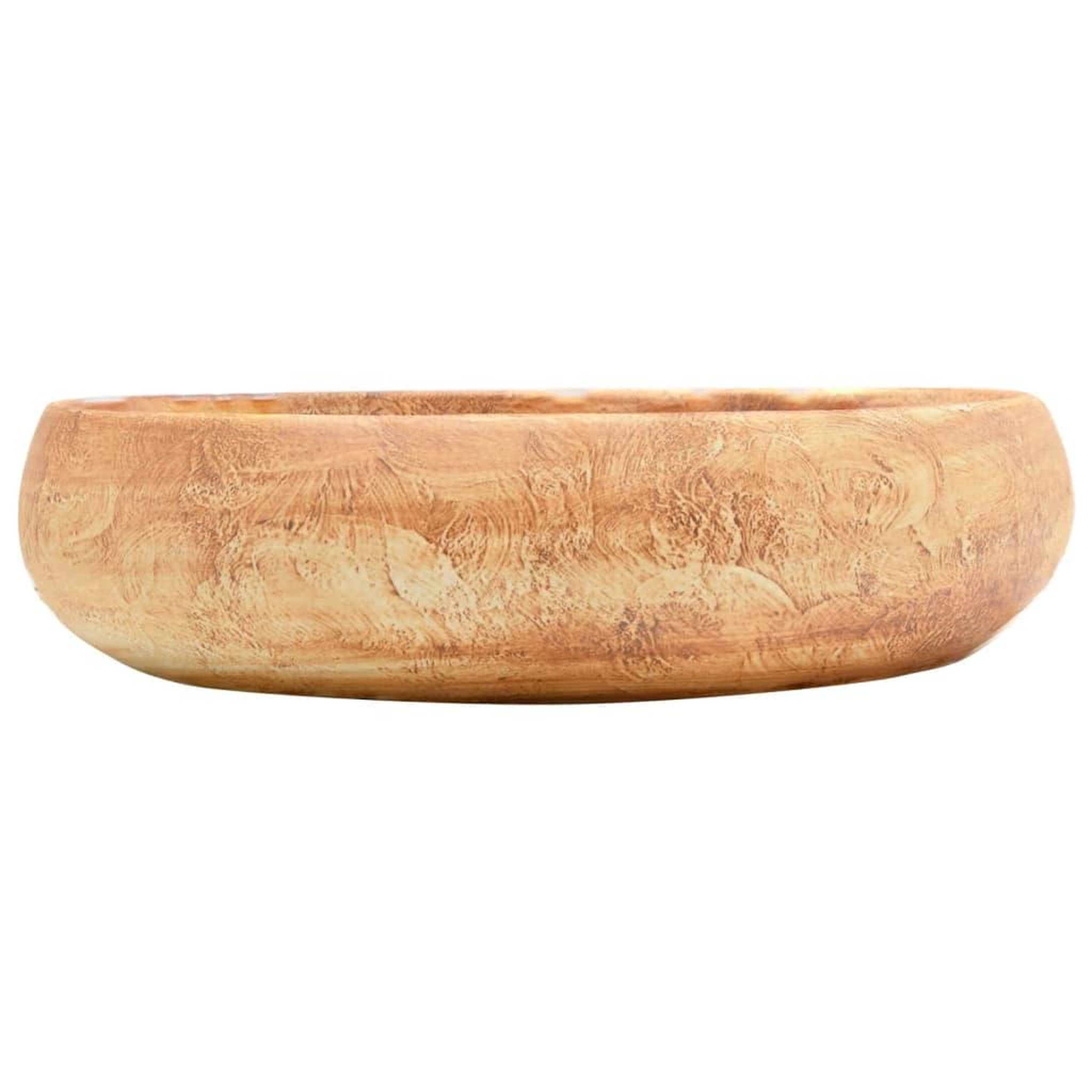 Voir la diapositive 3 : VIDAXL Vasque a poser marron ovale 59x40x15 cm ceramique