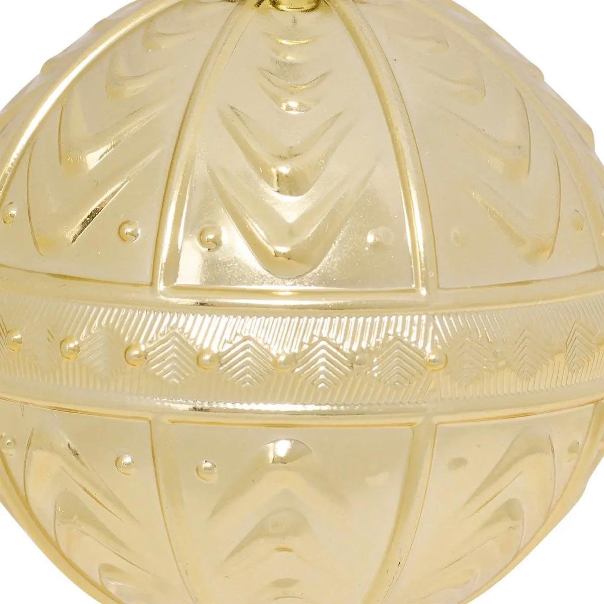 Voir la diapositive 3 : ATMOSPHERA Lot de 4 boules de noël  métallisées  8cm doré