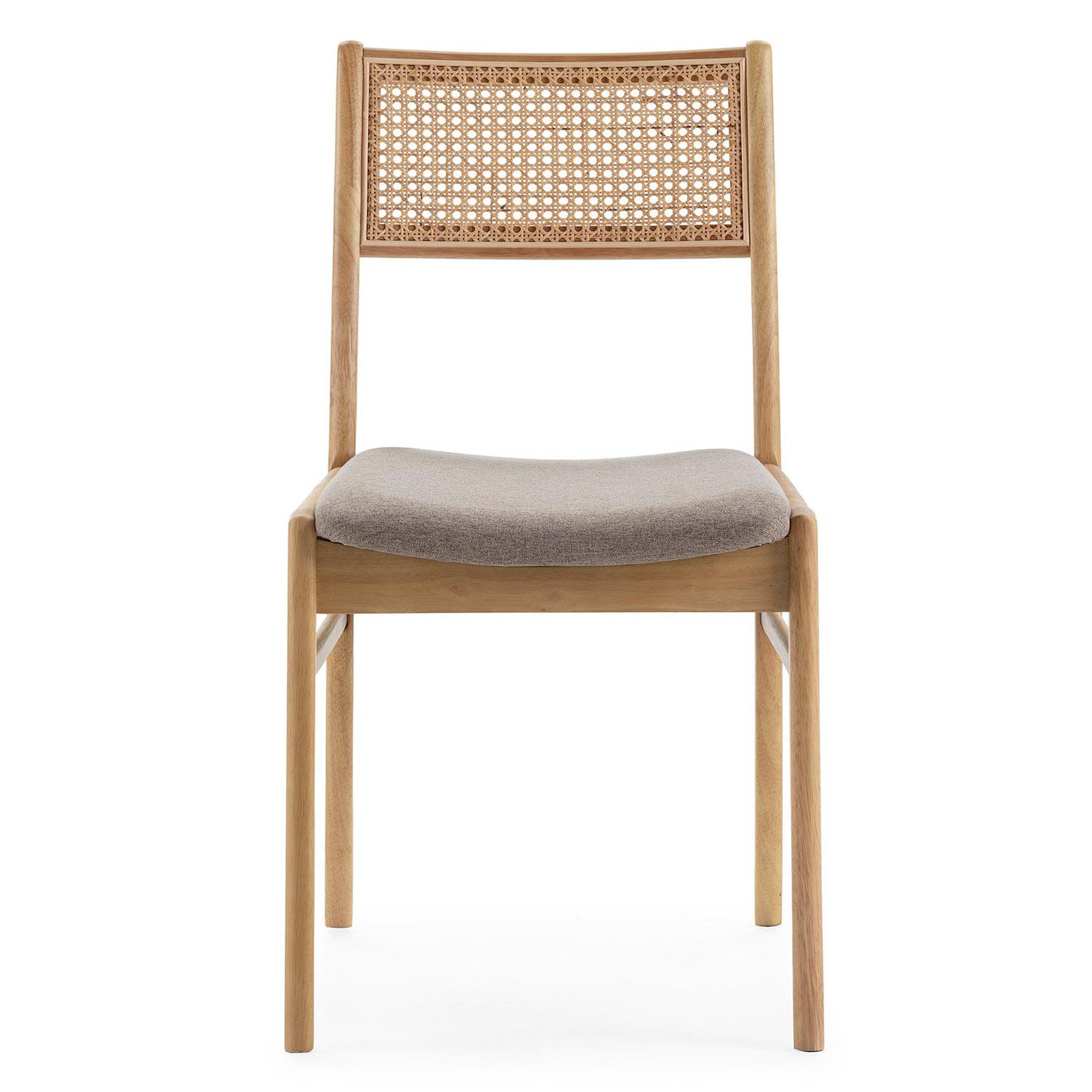 Voir la diapositive 3 : VS VENTA-STOCK Pack de 2 chaises Vilma Couleur Chêne, Bois Massif et Rotin Naturel