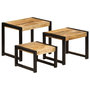 Voir la diapositive 1 : VIDAXL Tables gigognes 3 pcs Bois solide de manguier