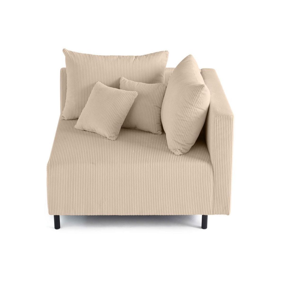 LISA DESIGN Edinburg - module d'assise d'angle droit - en velours côtelé