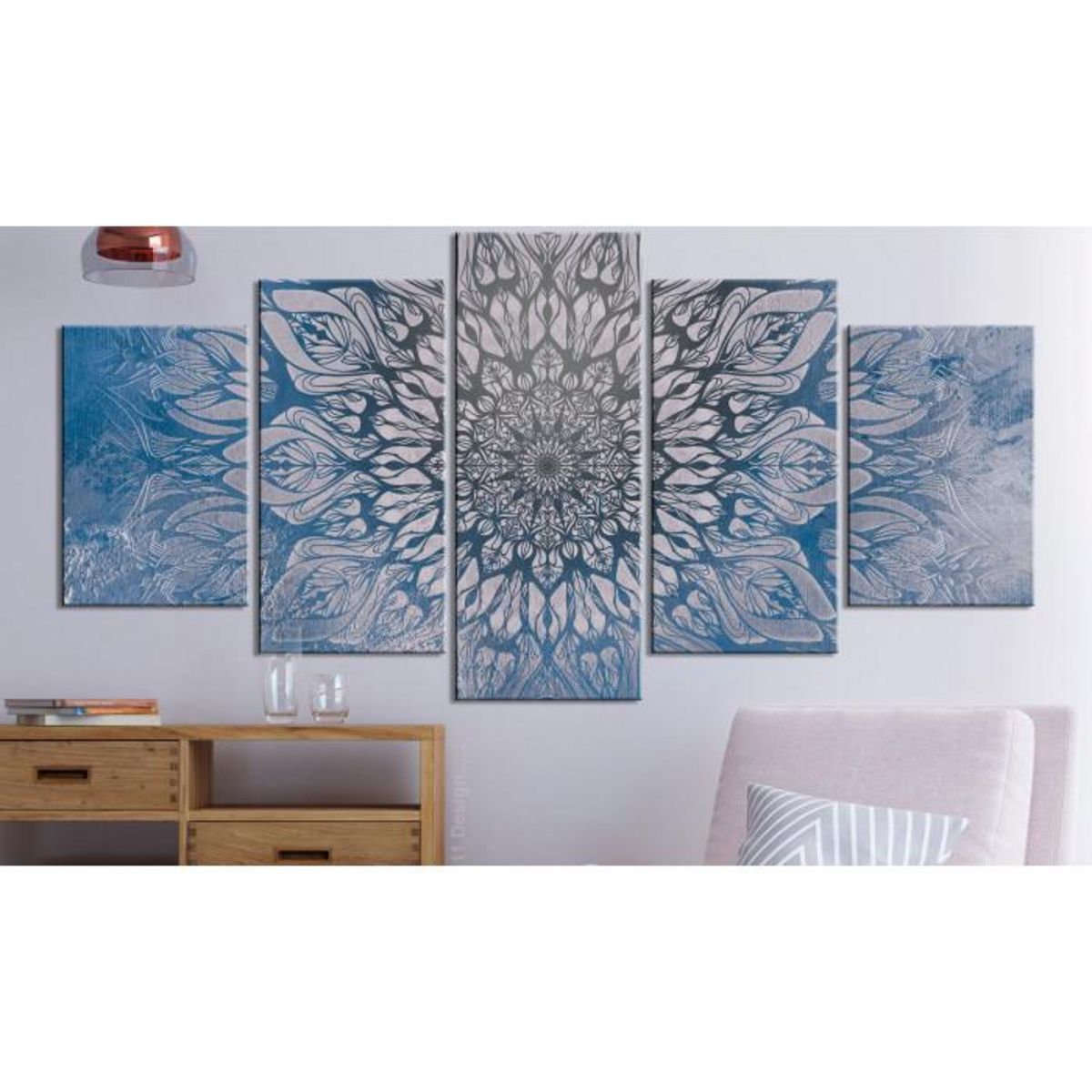 Paris Prix Tableau Imprimé 5 Panneaux  Hypnosis Blue Wide