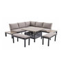 Voir la diapositive 1 : JARDIDECO Salon de jardin Lanza Taupe en aluminium - 7 places - Jardideco