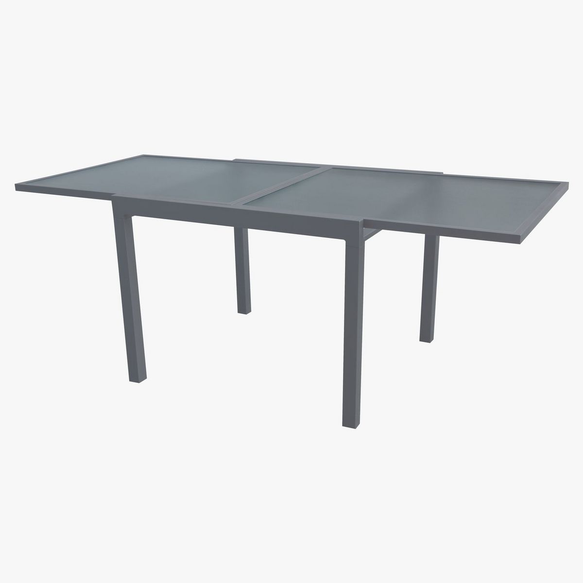 GARDENSTAR Table de jardin rectangulaire extensible - 6/8 places - Acier - Gris